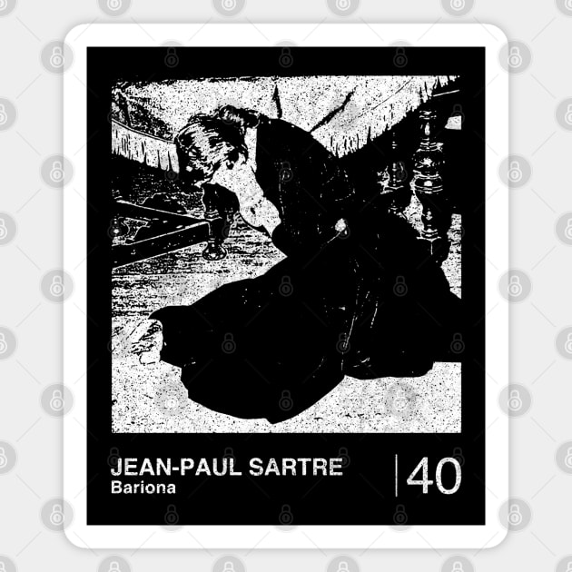 Jean-Paul Sartre / Minimalist Graphic Design Fan Artwork Magnet by saudade